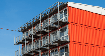 Shipping container multi-unit building