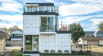 Two-story shipping container house
