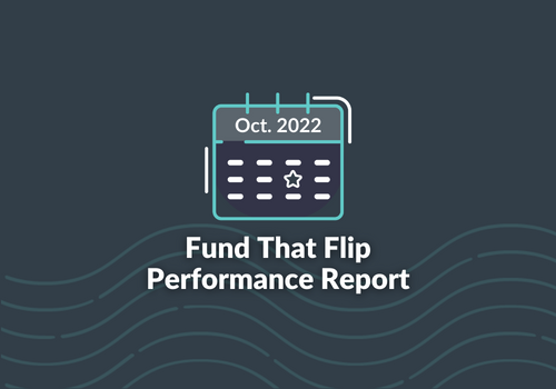 Fund That Flip Performance Report for loan and origination volume for October 2022. 